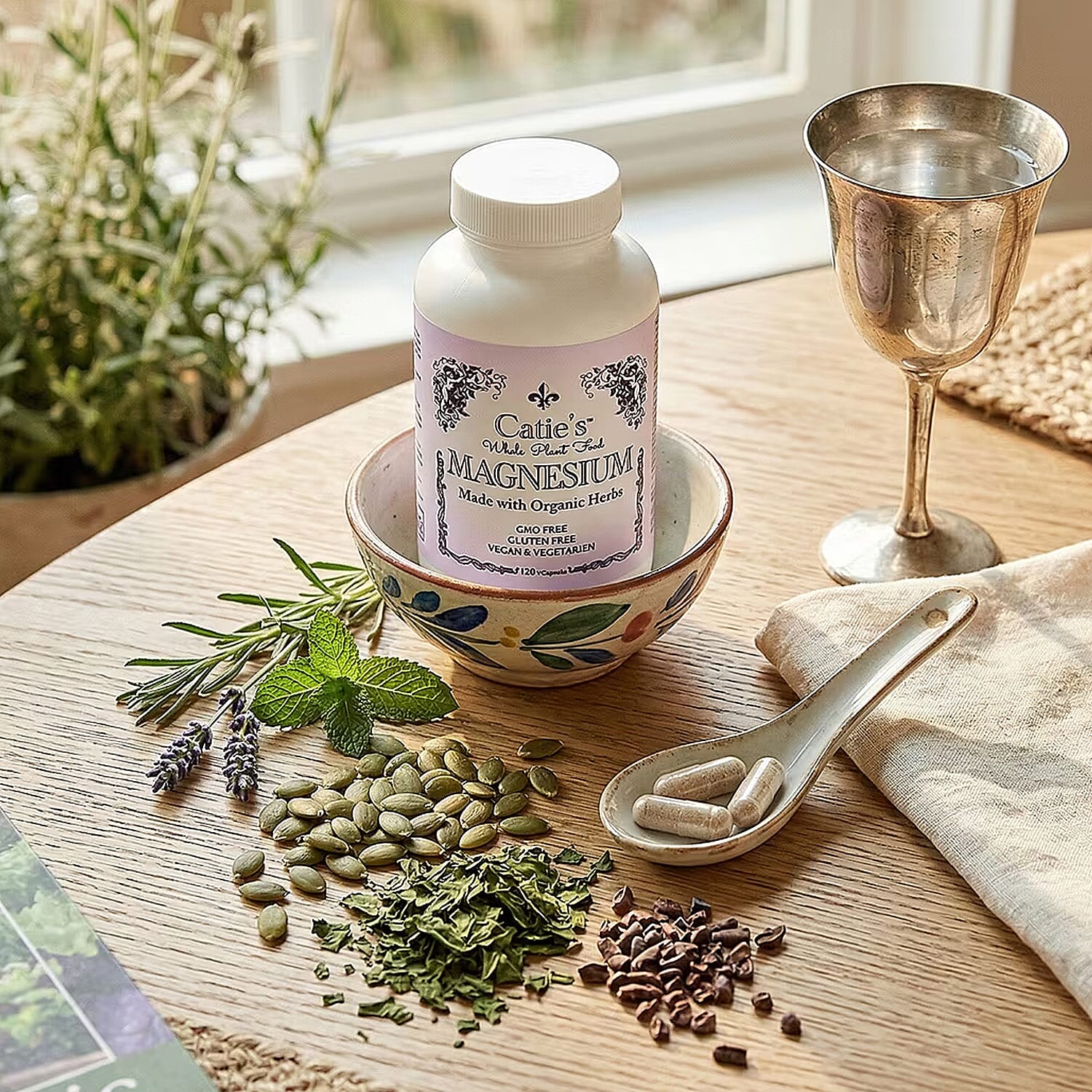 Catie's Whole Plant Food Magnesium Capsule (120 Capsules) Made in US