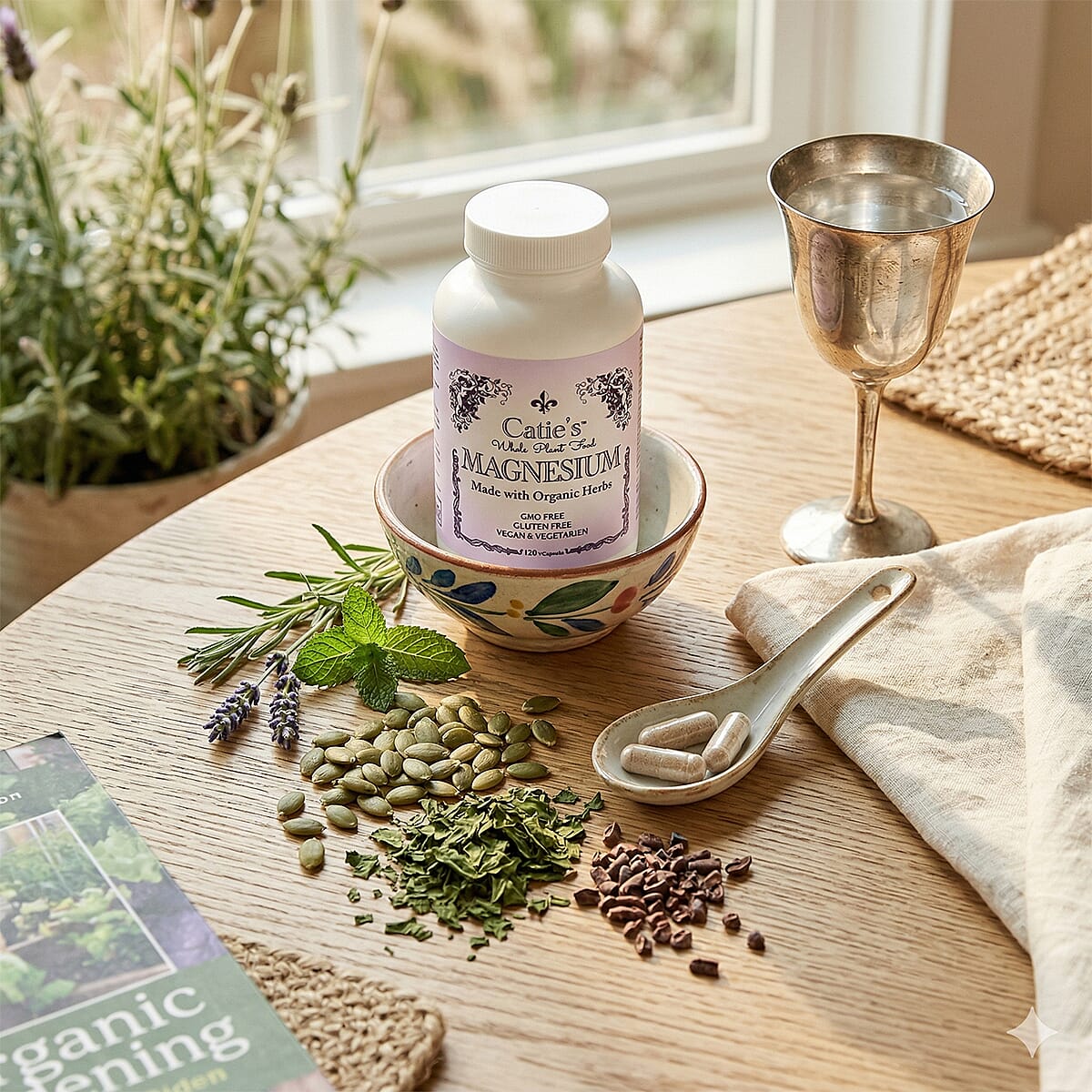 Catie's Whole Plant Food Magnesium Capsule (120 Capsules) Made in US image number 1