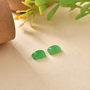 Green Jade (D) Set of 2 (Oct 7x5 mm) 2.07 ctw