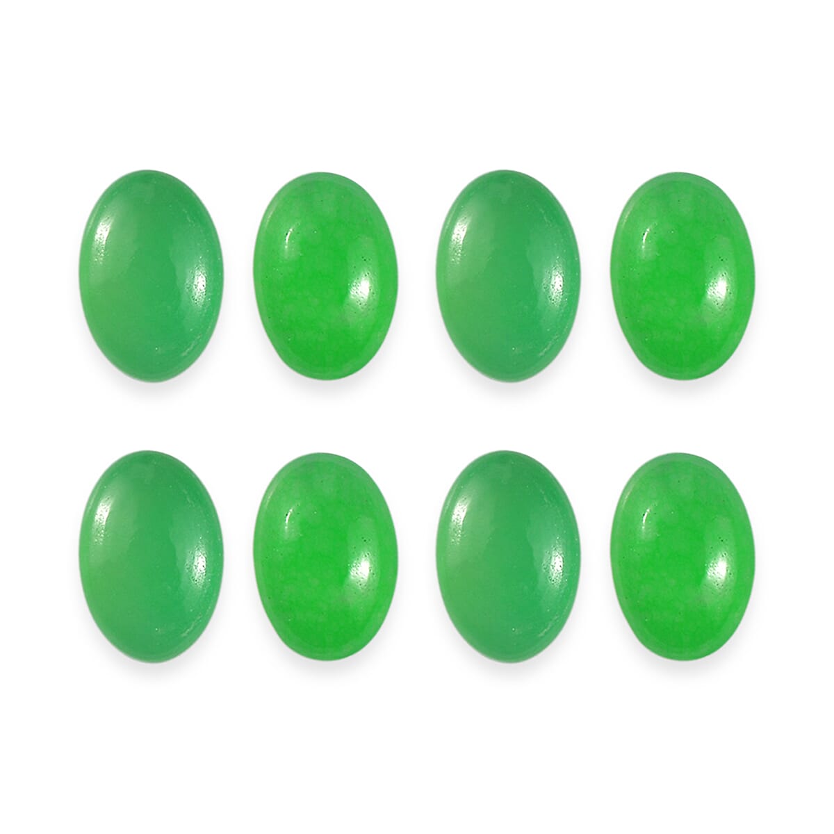 Green Jade (D) Set of 8 (Ovl 6x4 mm) 3.58 ctw