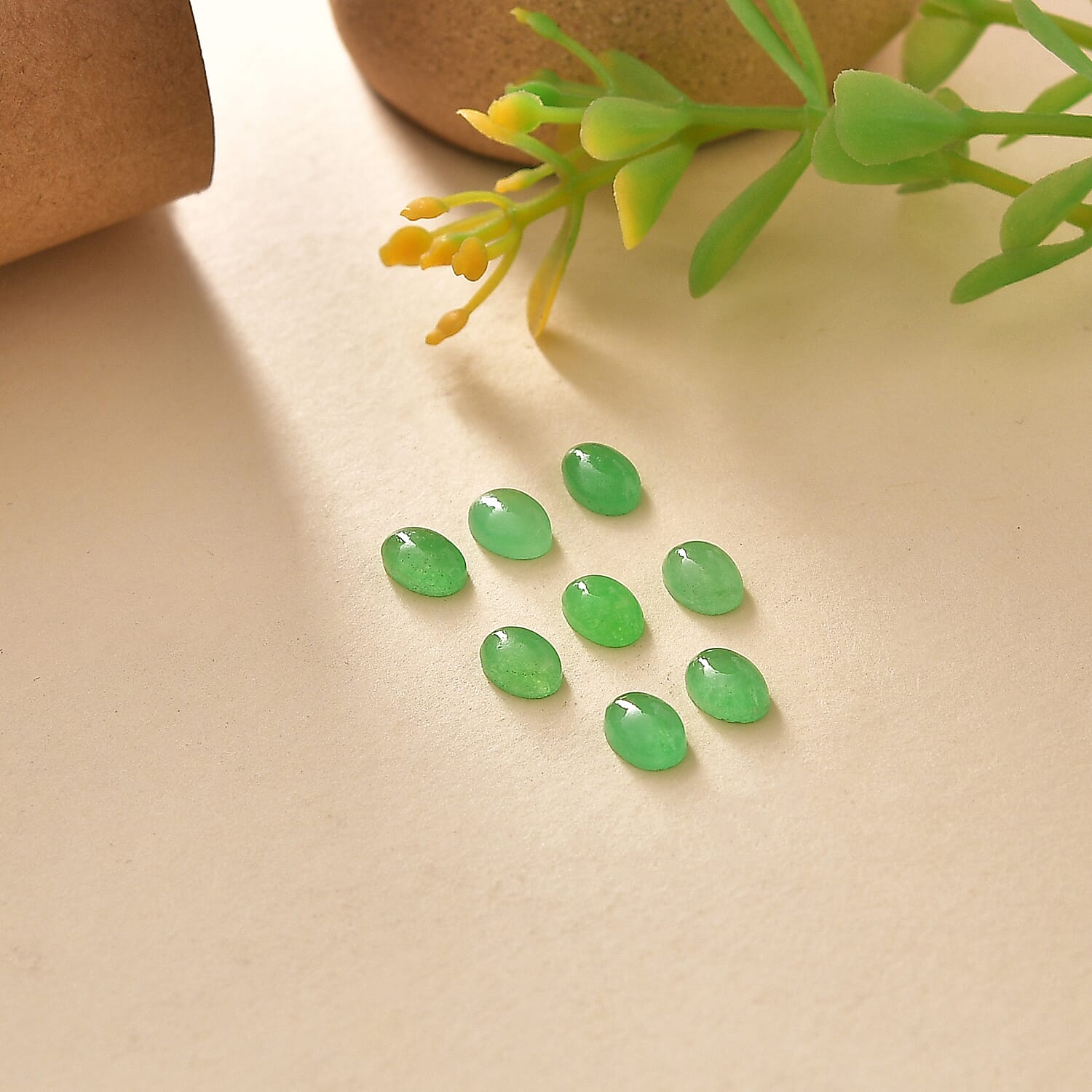 Green Jade (D) Set of 8 (Ovl 6x4 mm) 3.58 ctw