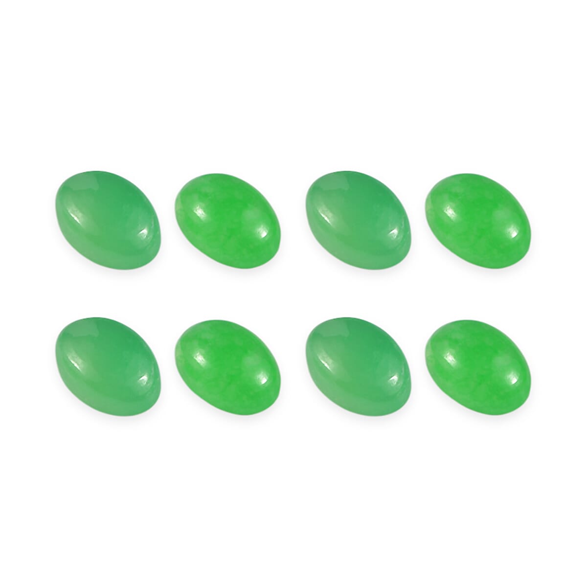 Green Jade (D) Set of 8 (Ovl 6x4 mm) 3.58 ctw