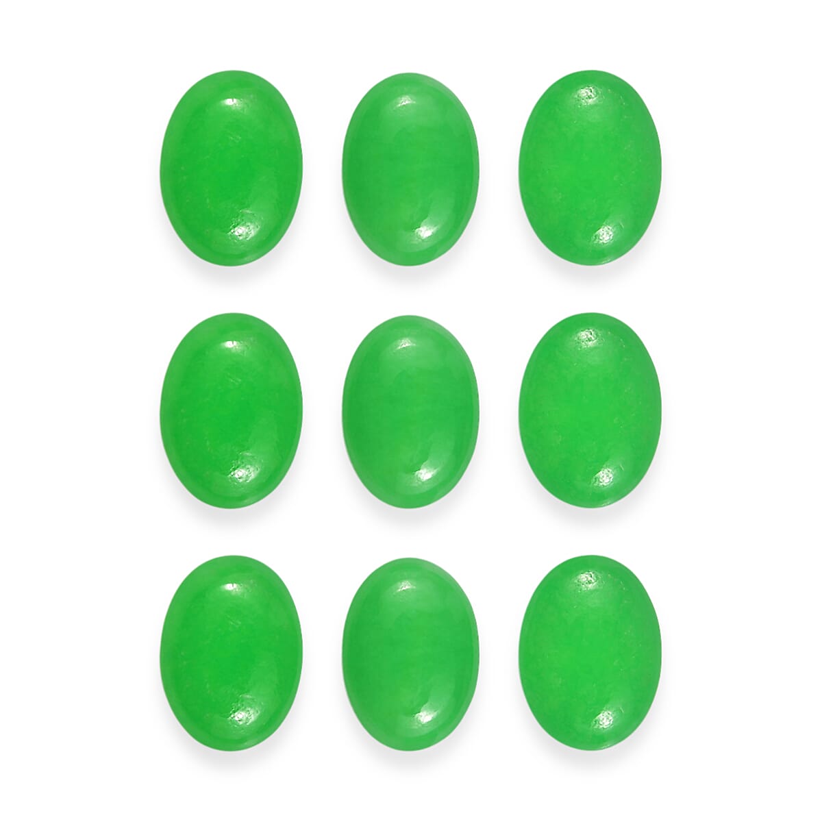 Green Jade (D) Set of 9 (Ovl 7x5 mm) 5.21 ctw