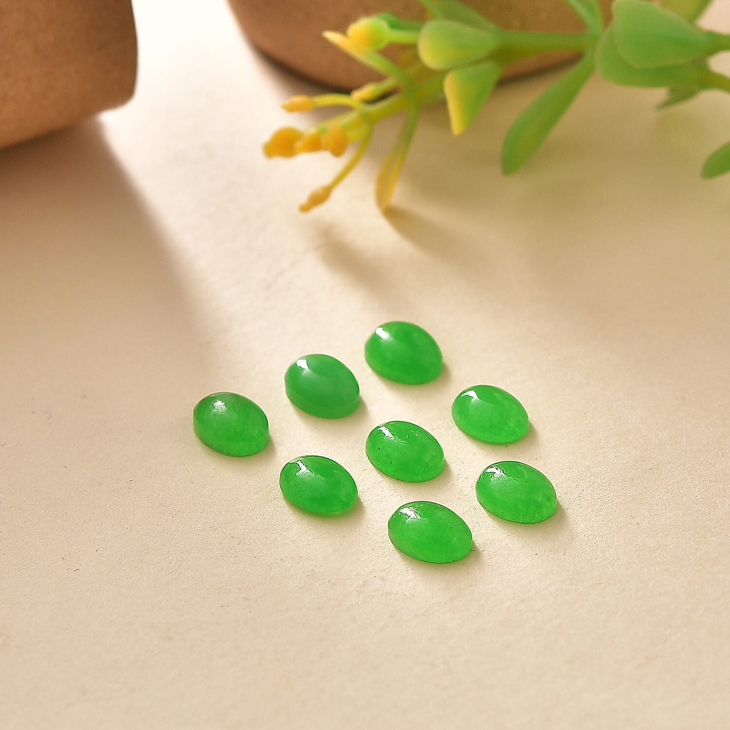 Green Jade (D) Set of 9 (Ovl 7x5 mm) 5.21 ctw