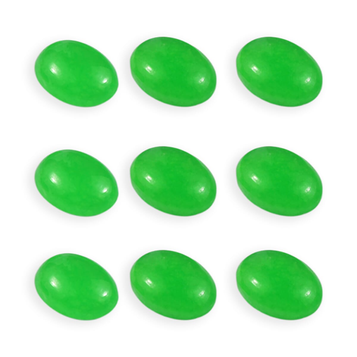 Green Jade (D) Set of 9 (Ovl 7x5 mm) 5.21 ctw