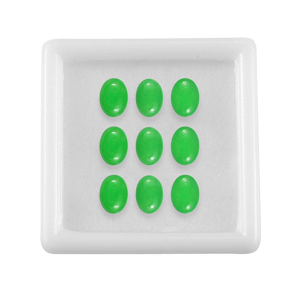 Green Jade (D) Set of 9 (Ovl 7x5 mm) 5.21 ctw
