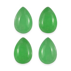 Green Jade (D) Set of 4 (Pear 6x4 mm) 1.35 ctw