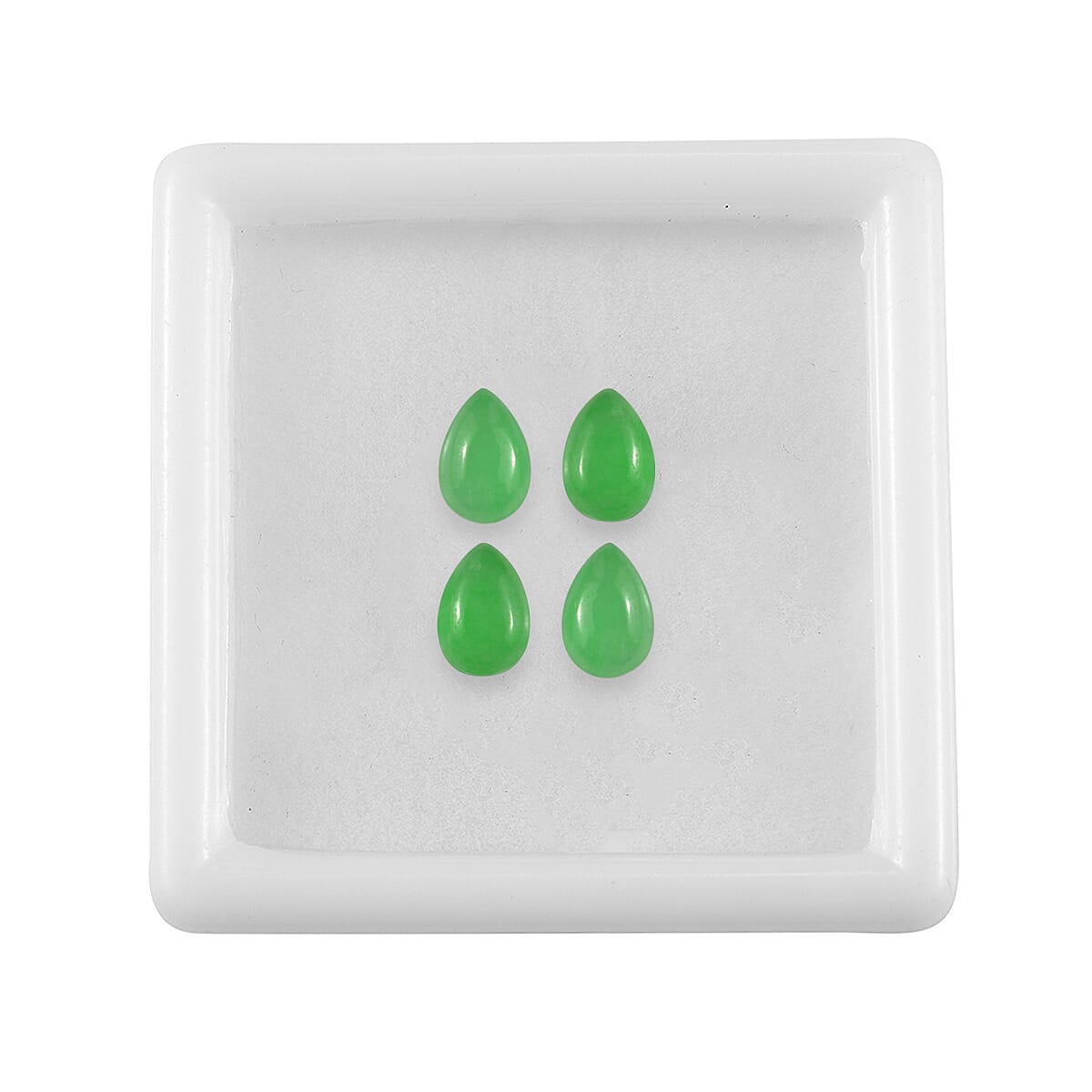 Green Jade (D) Set of 4 (Pear 6x4 mm) 1.35 ctw