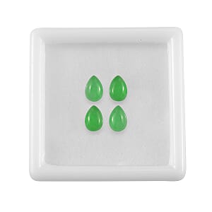Green Jade (D) Set of 4 (Pear 6x4 mm) 1.35 ctw
