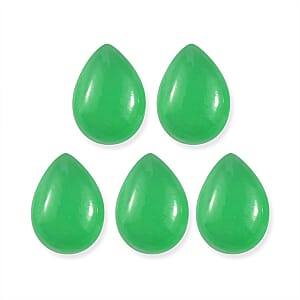 Green Jade (D) Set of 5 (Pear 7x5 mm) 3.54 ctw