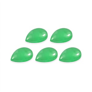Green Jade (D) Set of 5 (Pear 7x5 mm) 3.54 ctw