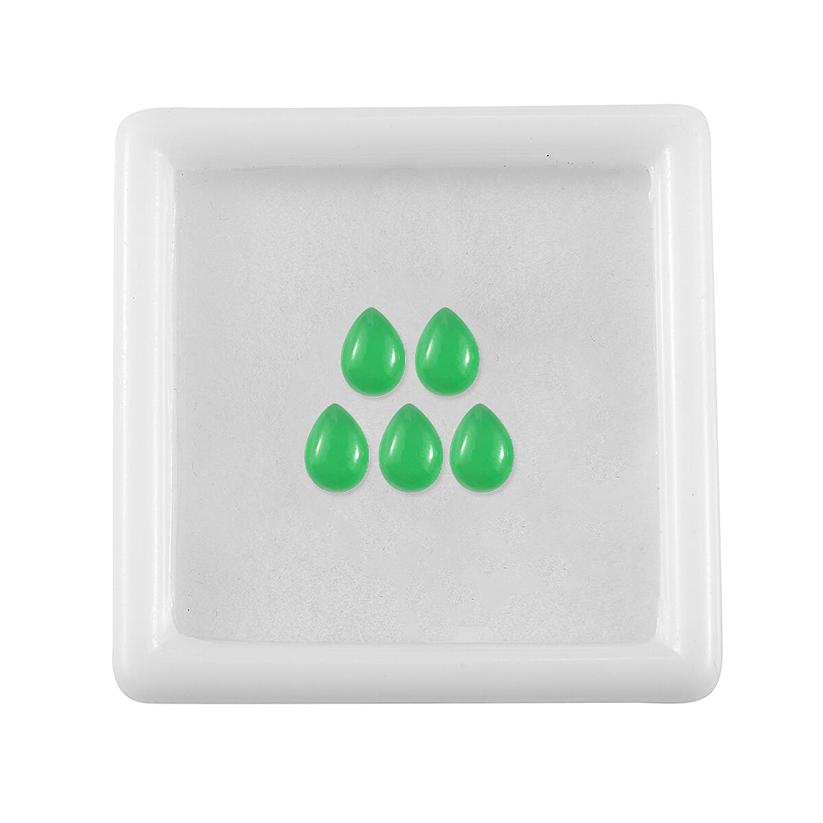 Green Jade (D) Set of 5 (Pear 7x5 mm) 3.54 ctw image number 3