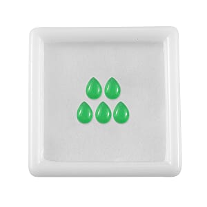 Green Jade (D) Set of 5 (Pear 7x5 mm) 3.54 ctw