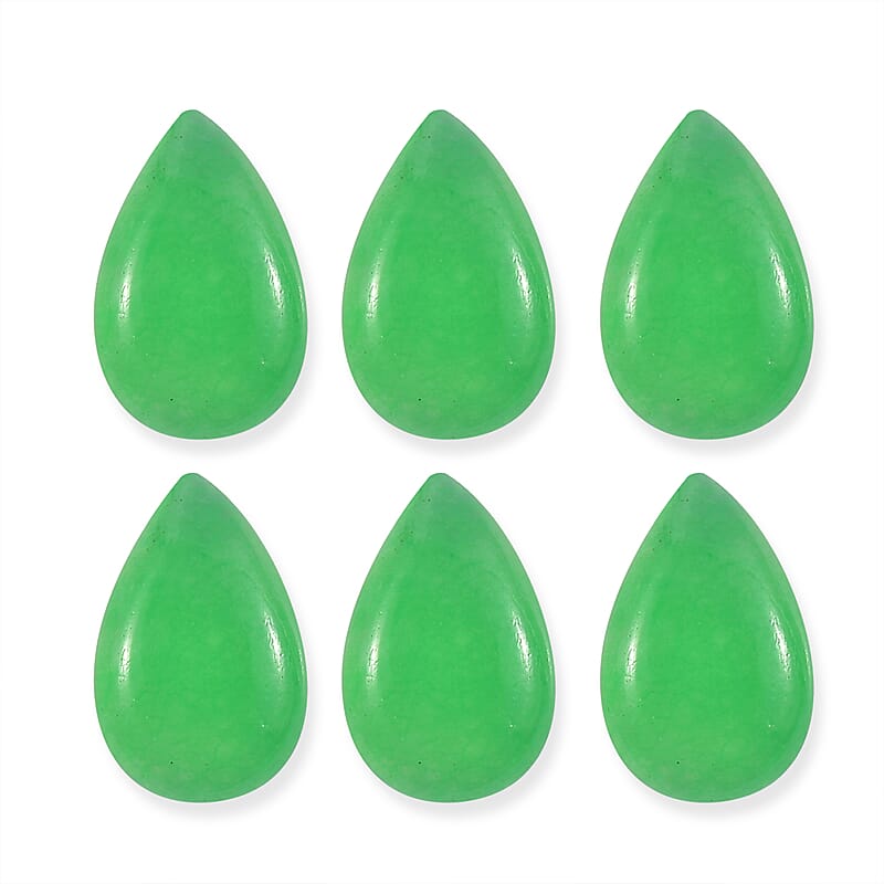 Green Jade (D) Set of 6 (Pear 8x5 mm) 5.63 ctw