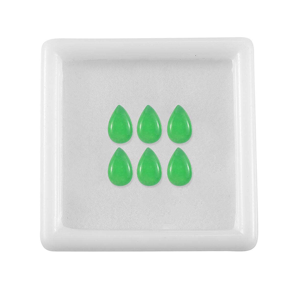 Green Jade (D) Set of 6 (Pear 8x5 mm) 5.63 ctw image number 3
