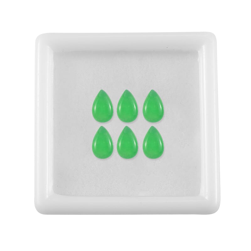 Green Jade (D) Set of 6 (Pear 8x5 mm) 5.63 ctw