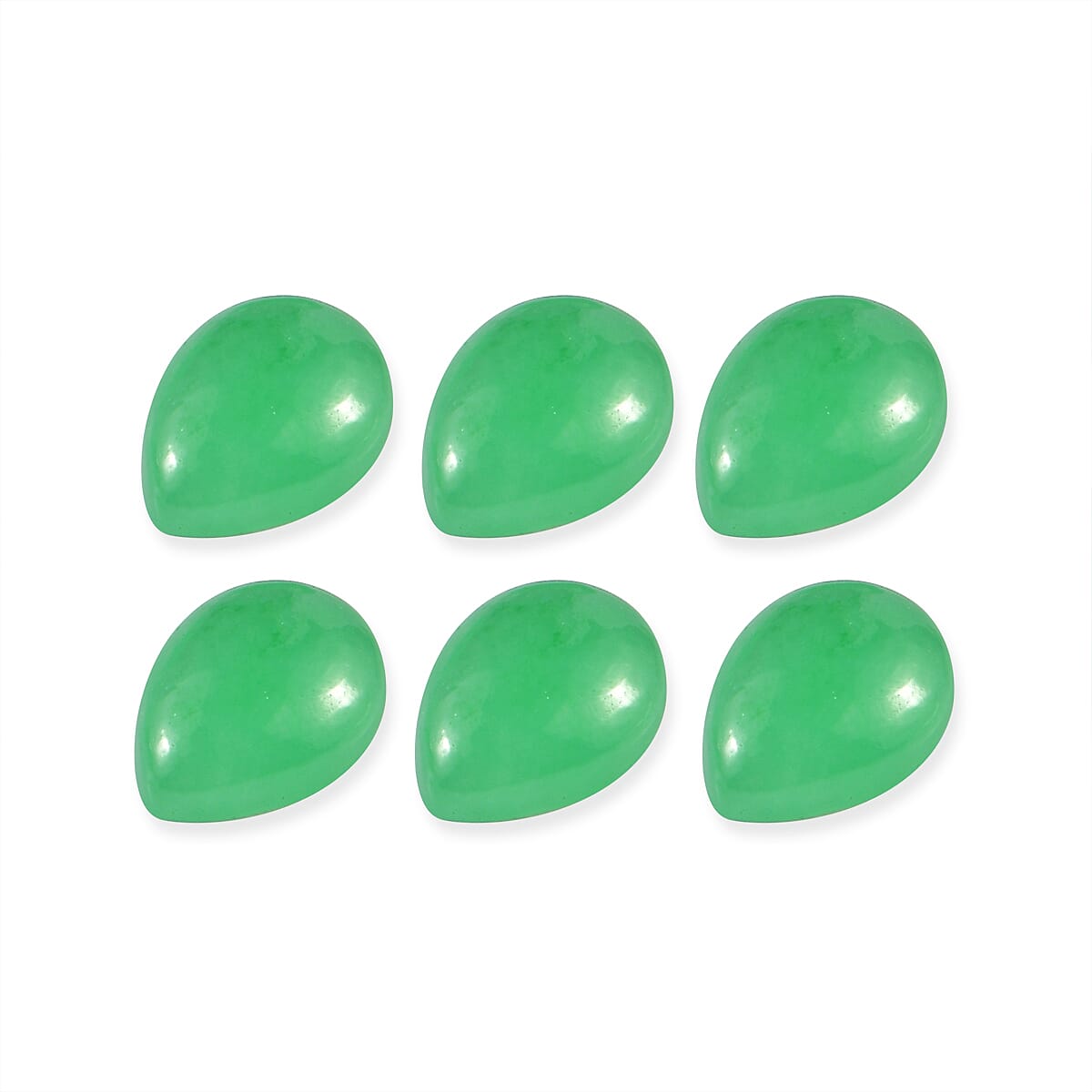 Green Jade (D) Set of 6 (Pear 8x6 mm) 7.37 ctw