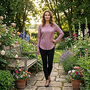 Absolute Angel Pale Mauve Crystal Pleat Satin Tunic S