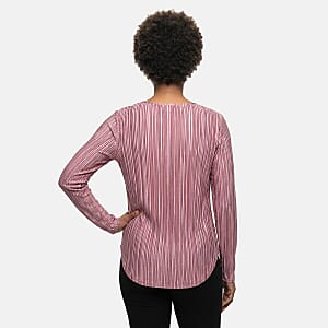 Absolute Angel Pale Mauve Crystal Pleat Satin Tunic S