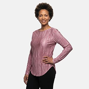 Absolute Angel Pale Mauve Crystal Pleat Satin Tunic 1X