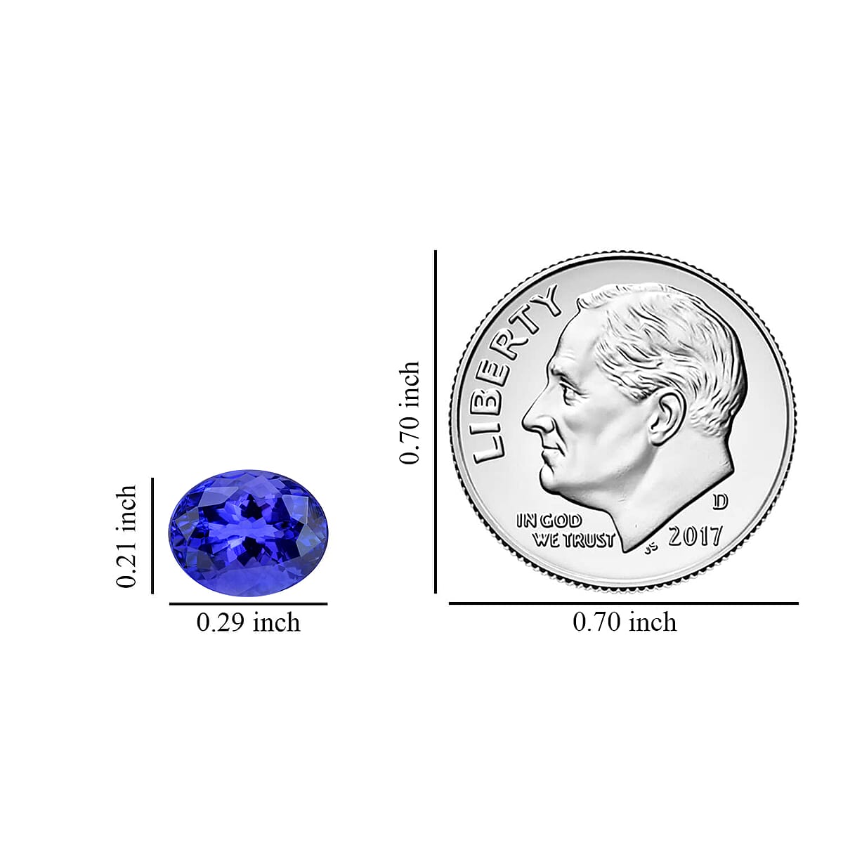 Mega Clearance Deal Premium Tanzanite (Ovl 7.5x5.5 mm) 1.00 ctw image number 3