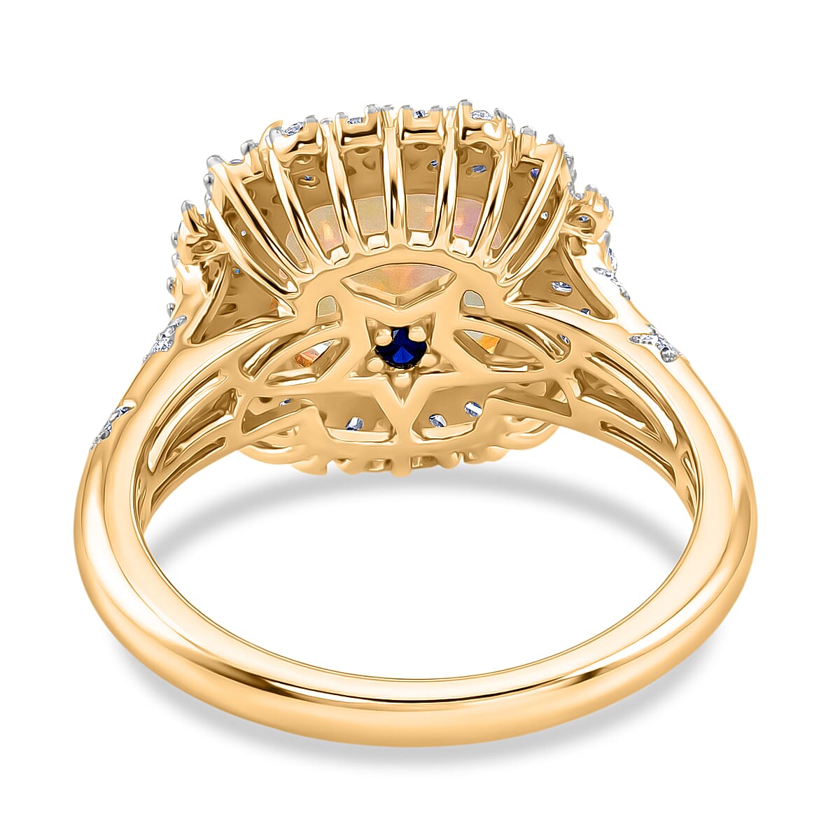 GP Celestial Dream Collection Premium Ethiopian Welo Opal and Diamond 2.35 ctw Ring in 18K Vermeil Yellow Gold Over Sterling Silver (Size 10.0) image number 5