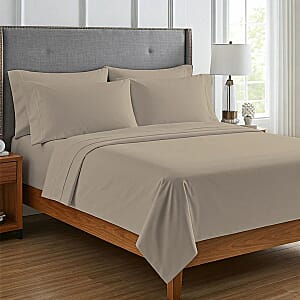Seeboo 6pc Beige Microfiber Sheet Set -Full