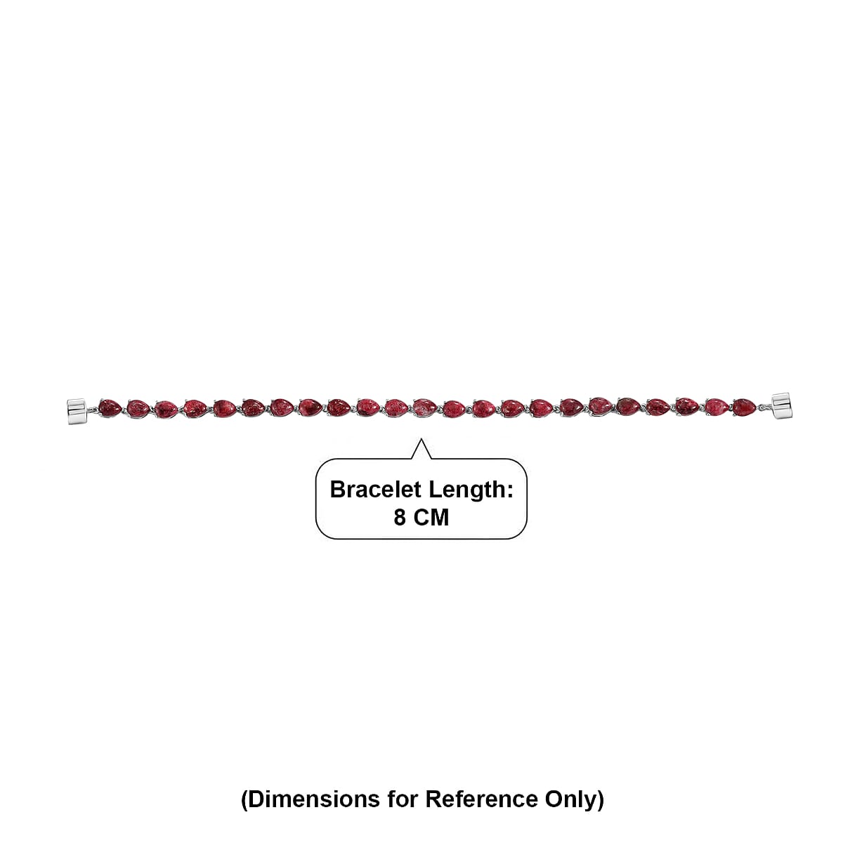 EverTrue Norwegian Thulite 23.70 ctw Blush Line Bracelet in Platinum Bond (8.00 In) image number 4