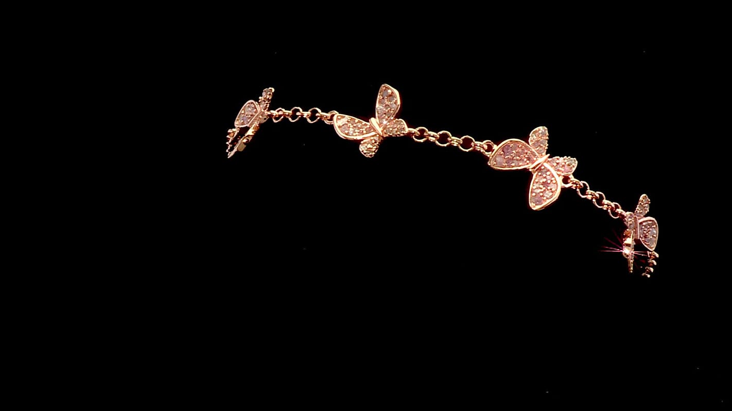 D'Joy Natural Pink Diamond Bracelet in 18K Vermeil RG Over Sterling Silver (7.25 In) 1.00 ctw
