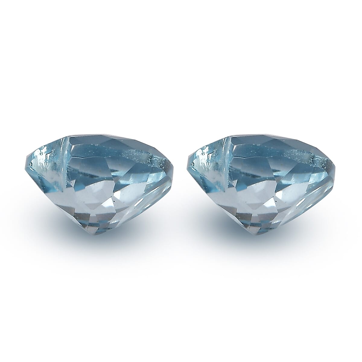 Sky Blue Topaz Set of 2 (Hrt 6 mm) 1.68 ctw