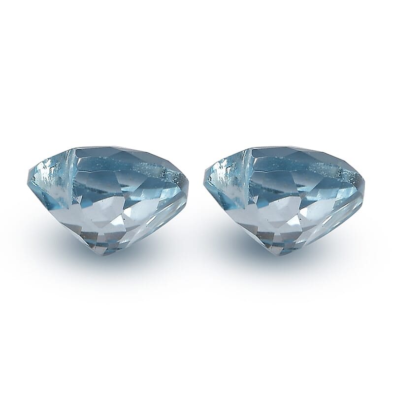 Sky Blue Topaz Set of 2 (Hrt 6 mm) 1.68 ctw
