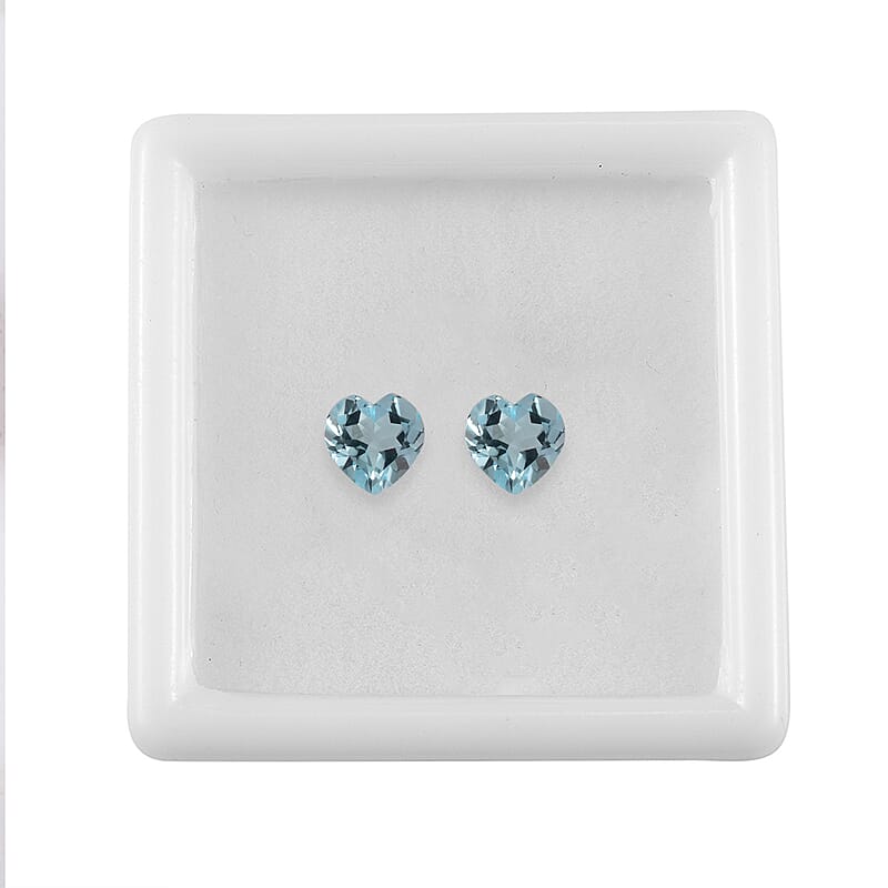 Sky Blue Topaz Set of 2 (Hrt 6 mm) 1.68 ctw