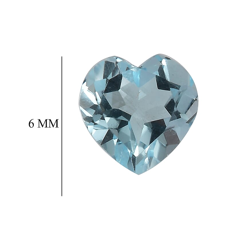Sky Blue Topaz Set of 2 (Hrt 6 mm) 1.68 ctw