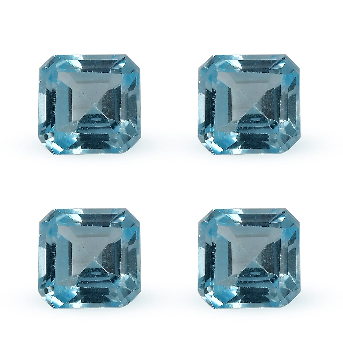 Sky Blue Topaz Set of 4 (Oct 6x6 mm) 5.58 ctw