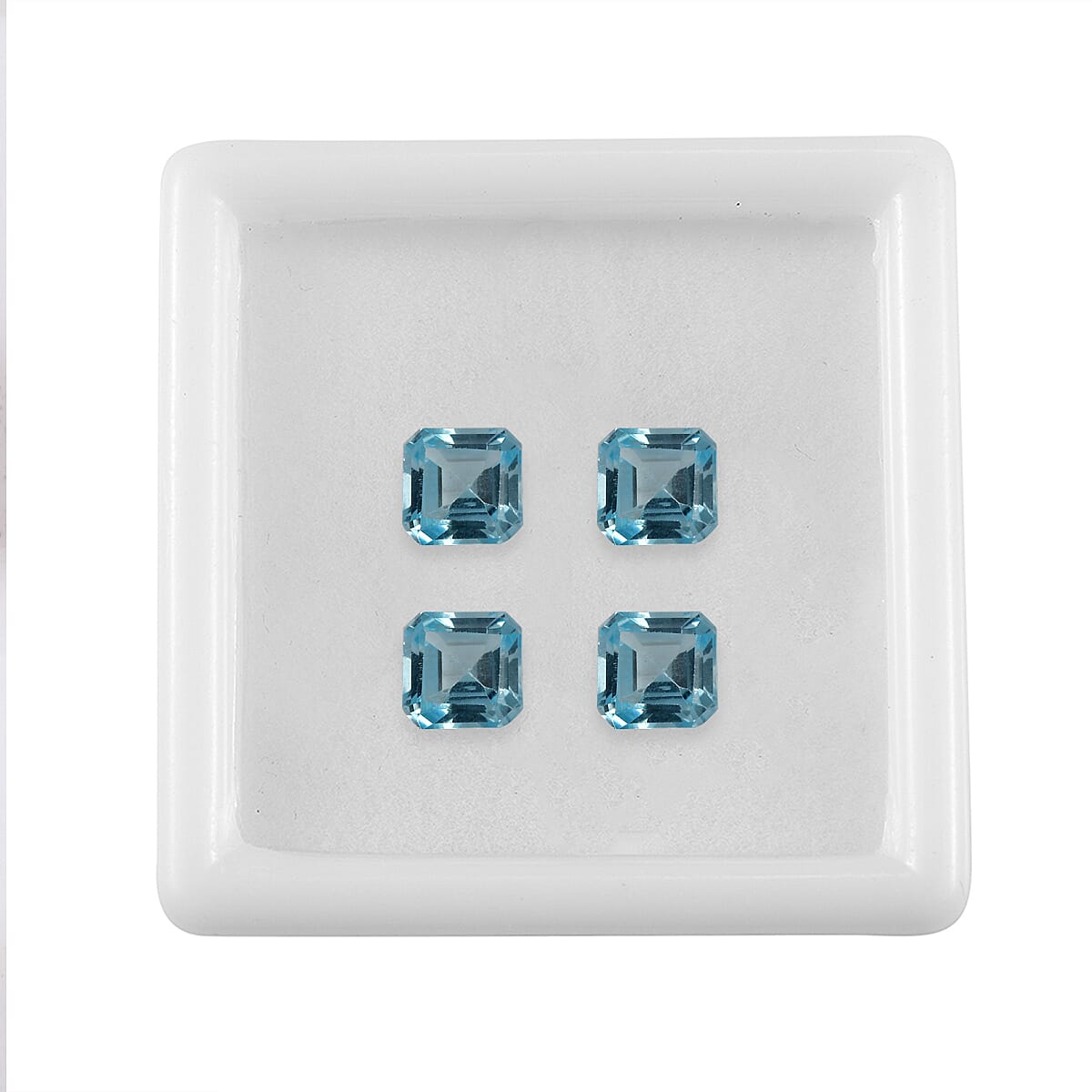 Sky Blue Topaz Set of 4 (Oct 6x6 mm) 5.58 ctw