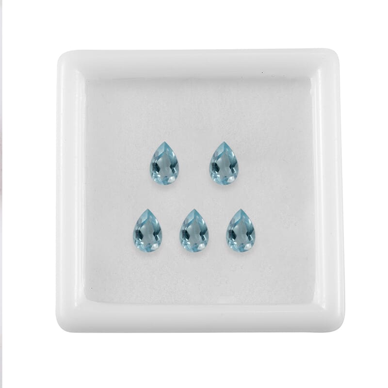 Sky Blue Topaz Set of 5 (Pear 6x4 mm) 2.77 ctw