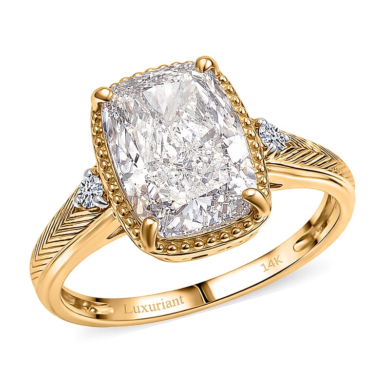 IGI Certified Luxuriant Lab Grown Diamond G VS 5.00 ctw Ring in 14K Yellow Gold (Size  10.0)