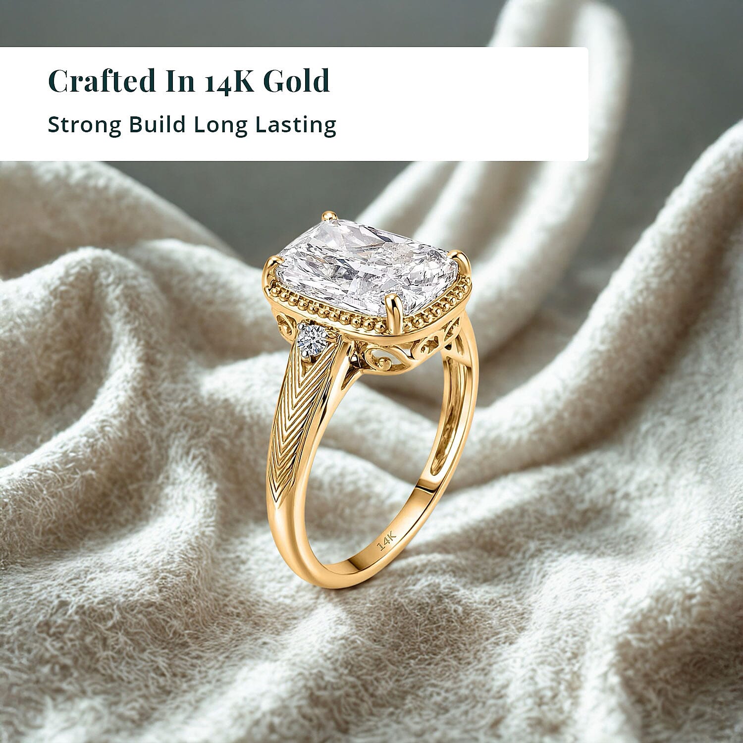 IGI Certified Luxuriant Lab Grown Diamond G VS 5.00 ctw Ring in 14K Yellow Gold (Size  10.0)