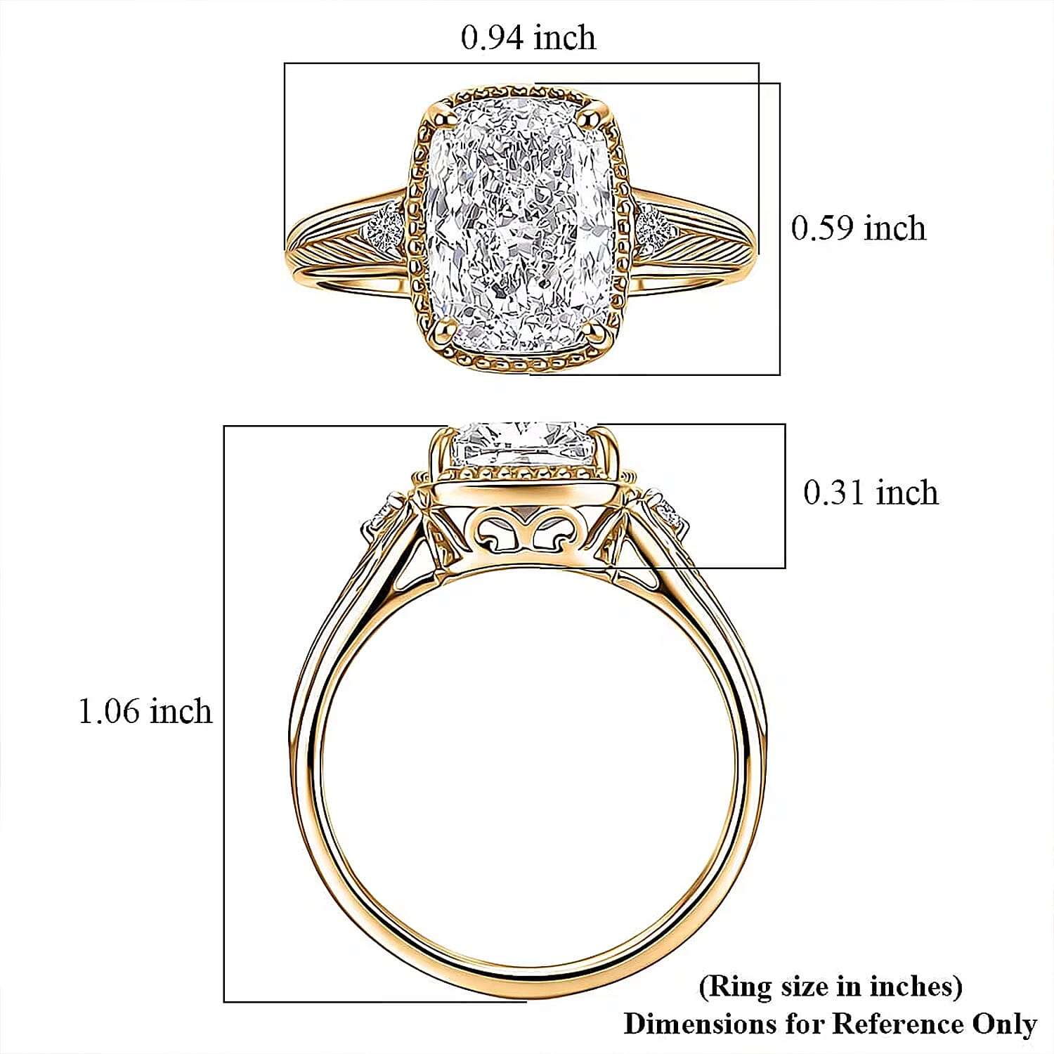IGI Certified Luxuriant Lab Grown Diamond G VS 5.00 ctw Ring in 14K Yellow Gold (Size  10.0)