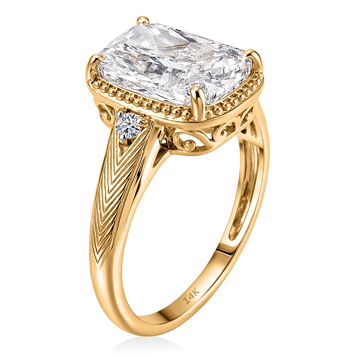 IGI Certified Luxuriant Lab Grown Diamond E-F VS 5.00 ctw Ring in 14K Yellow Gold (Size 7.0) (Del. in 10-12 Days) image number 3