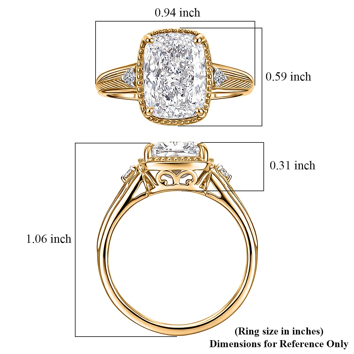 IGI Certified Luxuriant Lab Grown Diamond E-F, VS 5.00 ctw Ring in 14K Yellow Gold (Size 9.0) (Del. in 10-12 Days) image number 5
