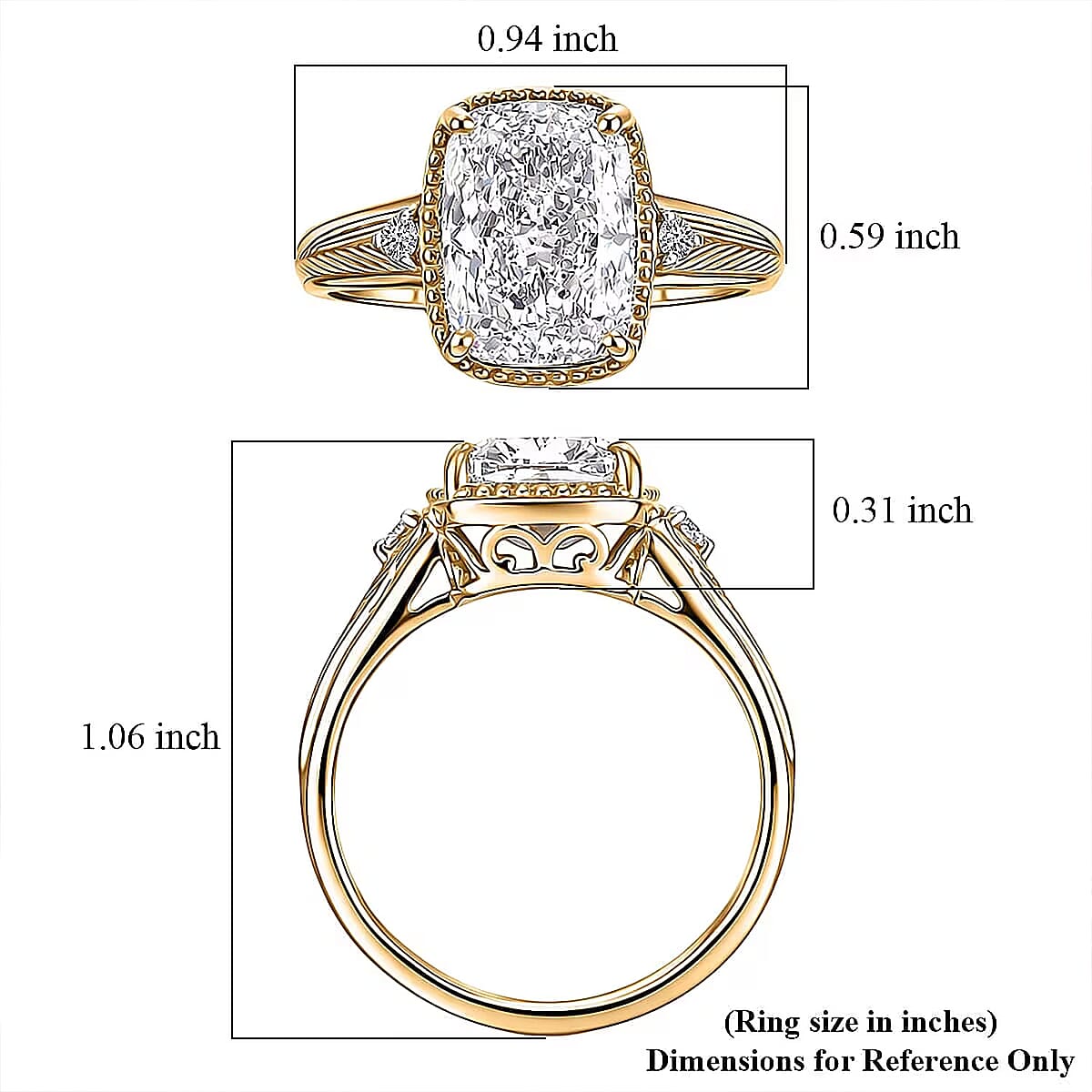 IGI Certified Luxuriant Lab Grown Diamond G VS 5.00 ctw Ring in 14K Yellow Gold (Size  9.5) image number 6