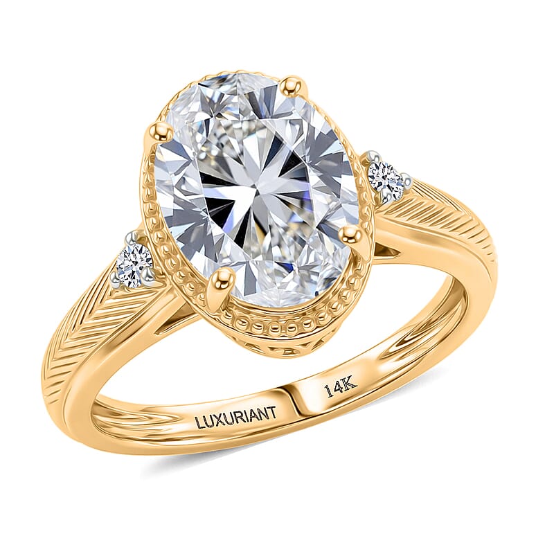 IGI Certified Luxuriant Lab Grown Diamond G VS 5.00 ctw Ring in 14K Yellow Gold (Size  10.0)