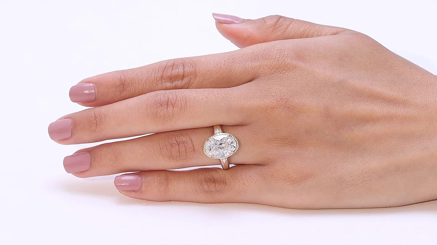 IGI Certified 14K Yellow Gold Luxuriant Lab Grown Diamond (E-F, VS) Ring (Size 10.0) 5.00 ctw