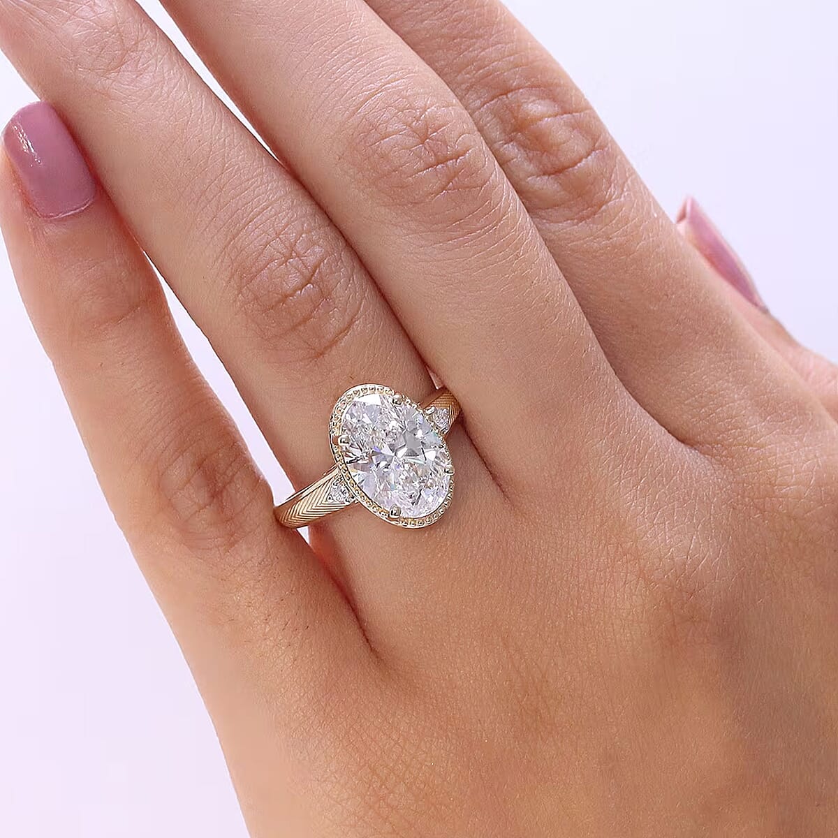 IGI Certified Luxuriant Lab Grown Diamond G VS 5.00 ctw Ring in 14K Yellow Gold (Size  6.0) image number 1