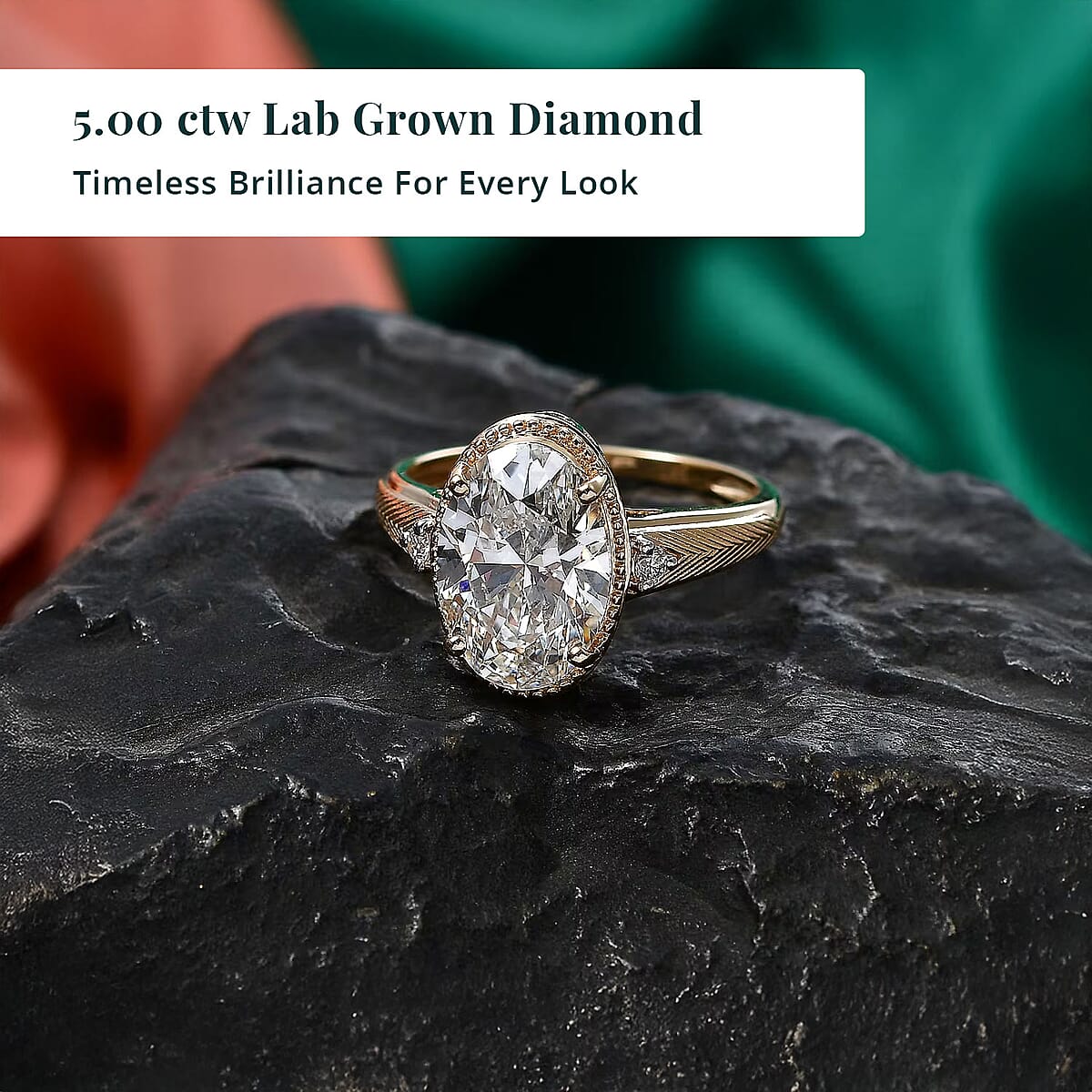 IGI Certified Luxuriant Lab Grown Diamond G VS 5.00 ctw Ring in 14K Yellow Gold (Size  6.0) image number 2