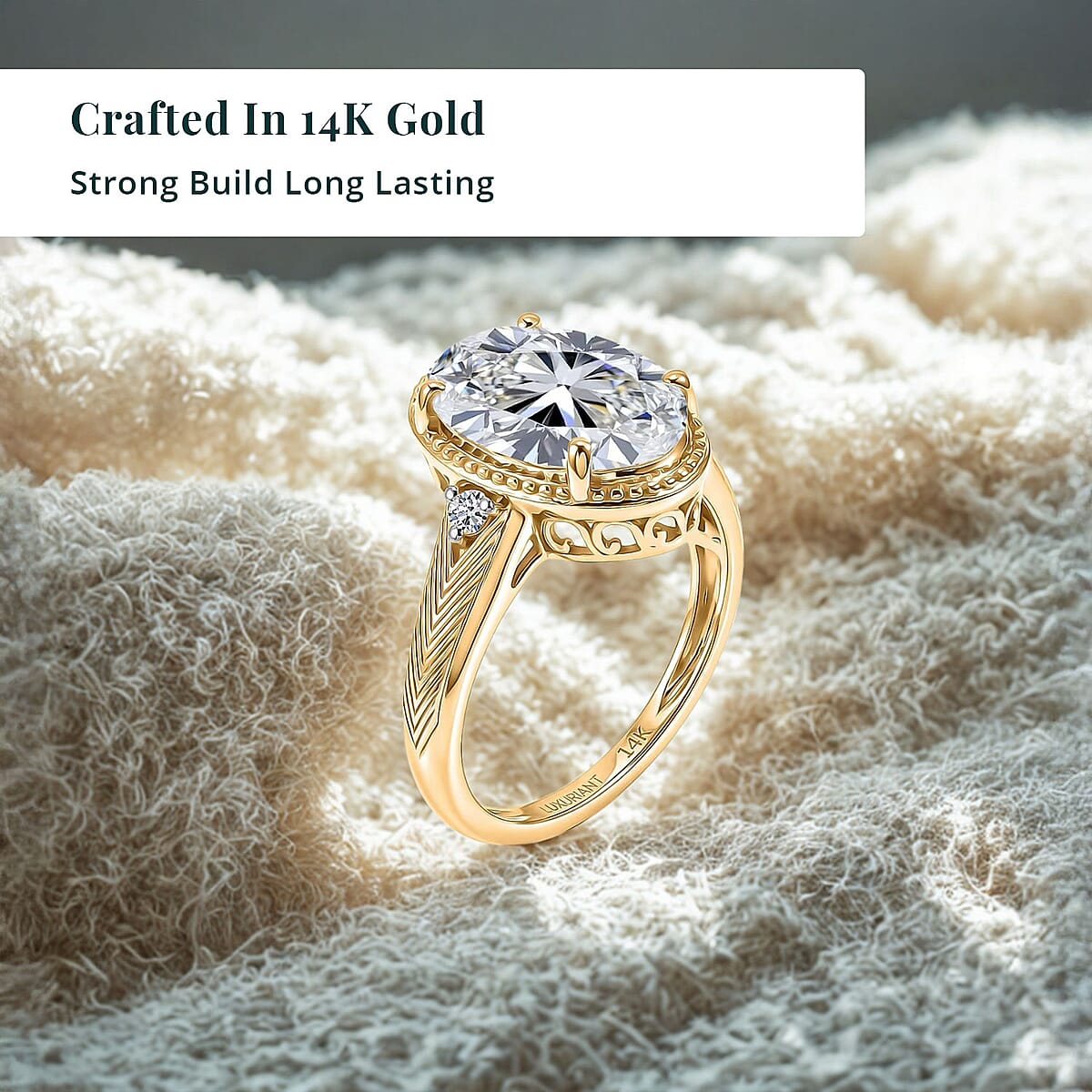 IGI Certified Luxuriant Lab Grown Diamond G VS 5.00 ctw Ring in 14K Yellow Gold (Size  6.0) image number 4