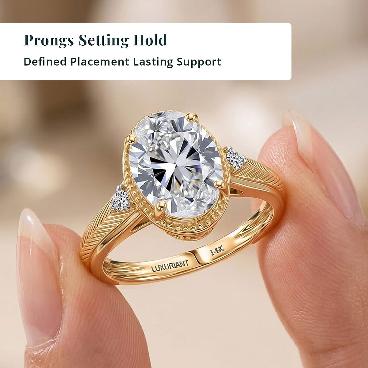 IGI Certified Luxuriant Lab Grown Diamond G VS 5.00 ctw Ring in 14K Yellow Gold (Size  6.0) image number 5