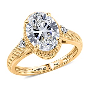 IGI Certified Luxuriant Lab Grown Diamond E-F, VS 5.00 ctw Ring in 14K Yellow Gold (Size 9.0) (Del. in 10-12 Days)
