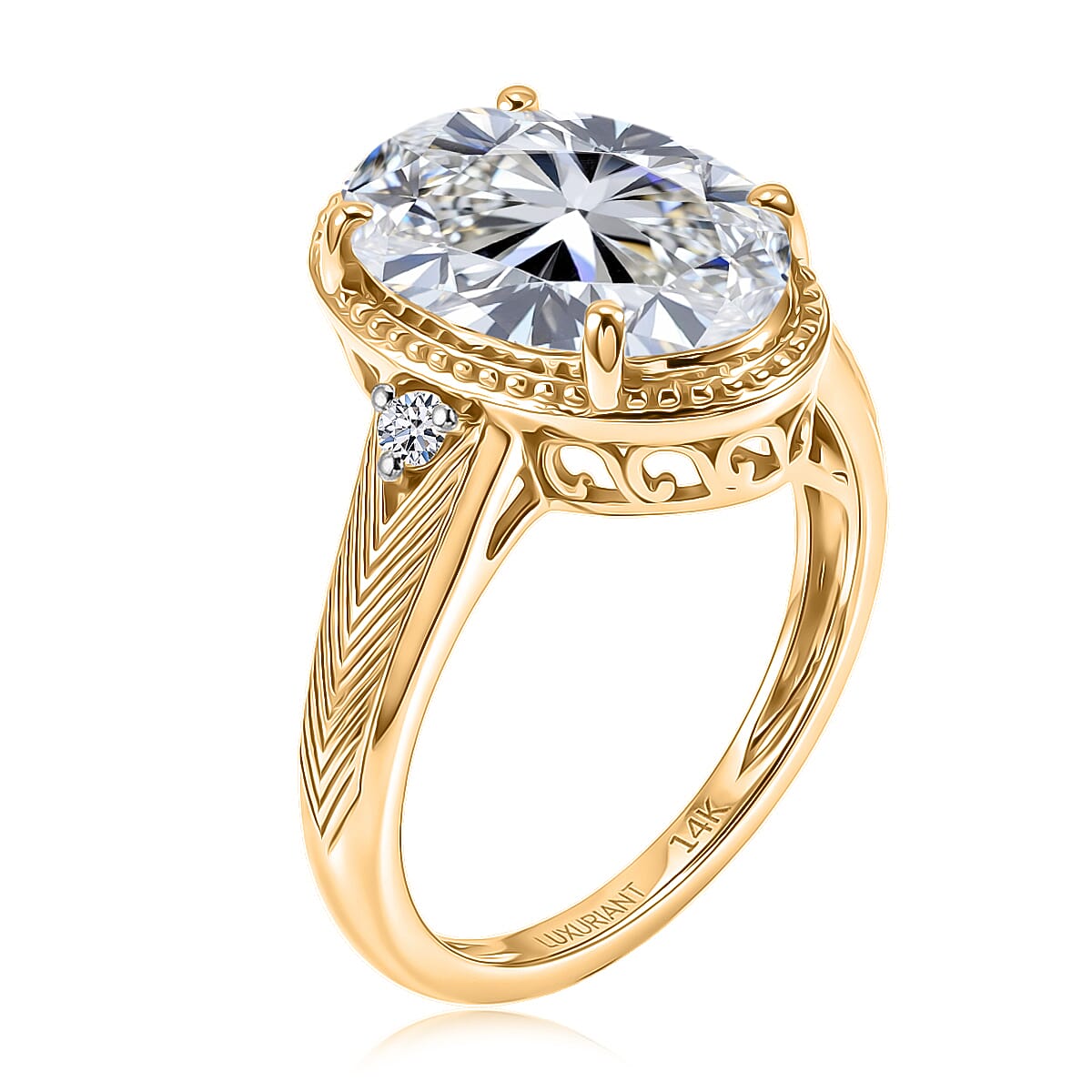 IGI Certified Luxuriant Lab Grown Diamond E-F, VS 5.00 ctw Ring in 14K Yellow Gold (Size 9.0) (Del. in 10-12 Days) image number 3
